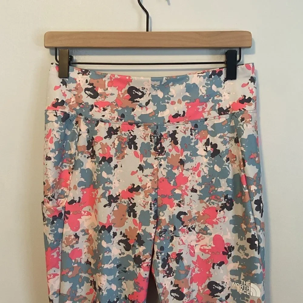 The North Face Kids Pink & Blue Girls On The Mountain Tight Leggings Size XL NWT